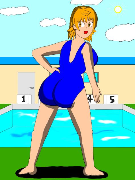 スクール水着の夕崎梨子