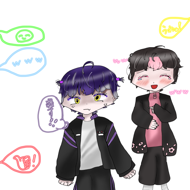 いるまくん２つ結びされた絵