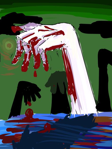 スマホで描いたグロい手