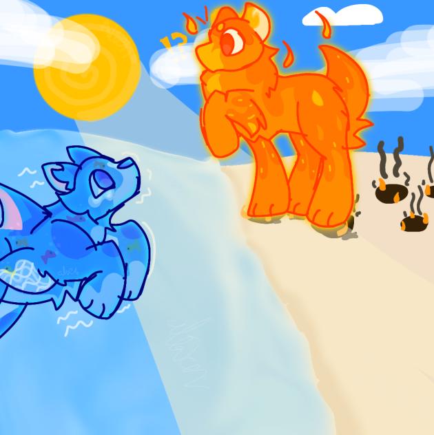 water and ice thingys.. Idk.