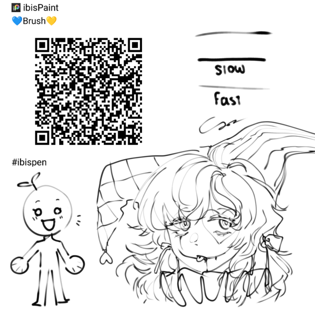 Lineart sketch brush qr code