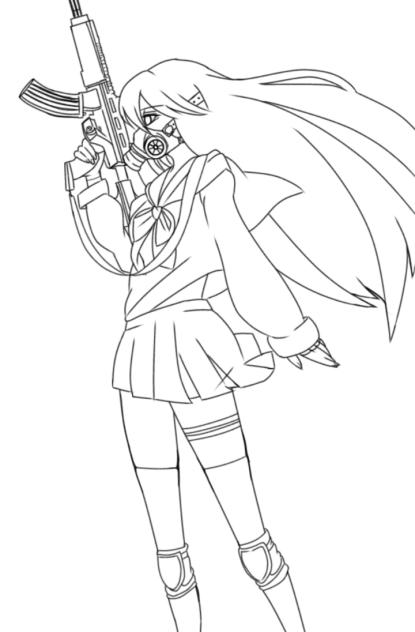 ガスマスク2 線画