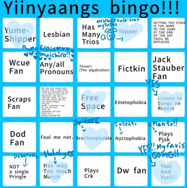 Doing Yiinyaangs Bingo!!
