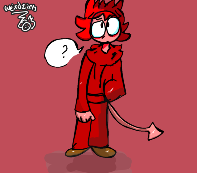 Devl with a hoodie