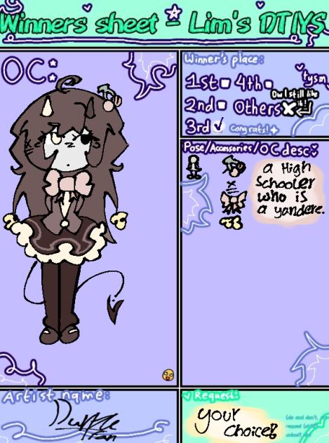 !ᴡɪɴɴᴇʀ sʜᴇᴇᴛ! -𝟹𝚁𝙳𝙿𝙻𝙰𝙲𝙴-