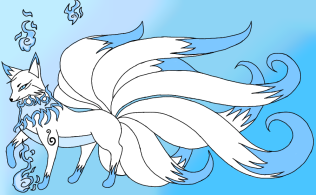 My OC IceHeart as a kitsune