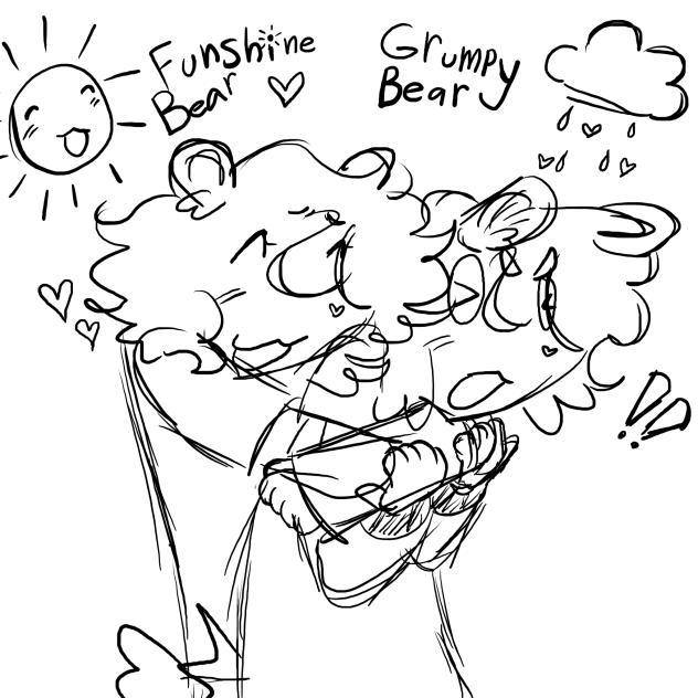 grumpy bear and funshine bear - ibisPaint