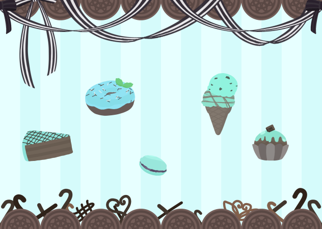 パターン背景(チョコミント)