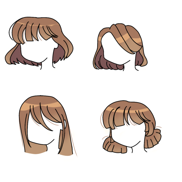4 Cabello anime - Anime hair - 애니메이션 헤어