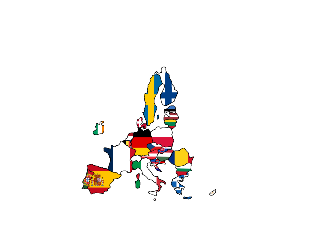 Flag map of European Union Members