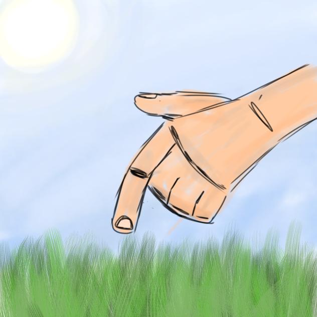 touching grass