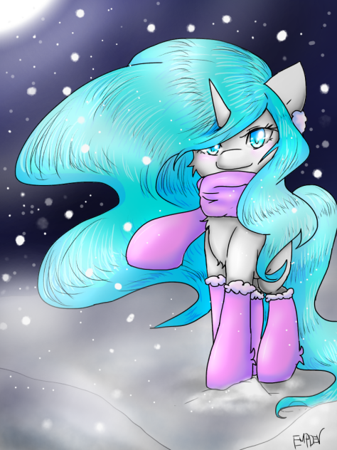 Winter night Midnight glow - ibisPaint