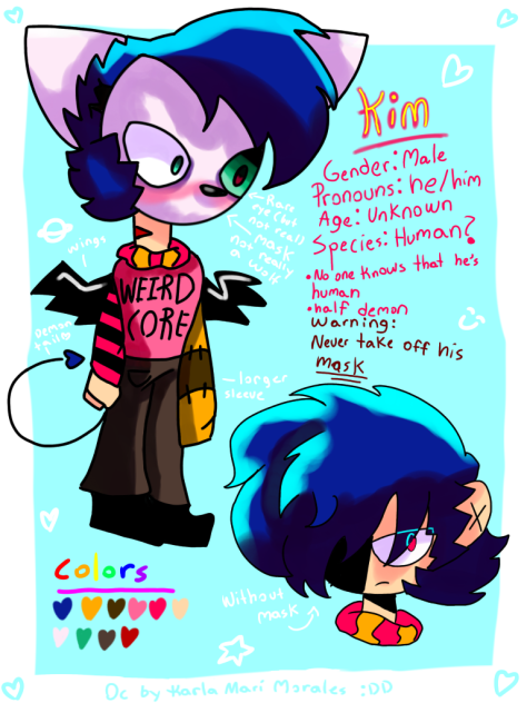 Kim reference sheet (New human oc)