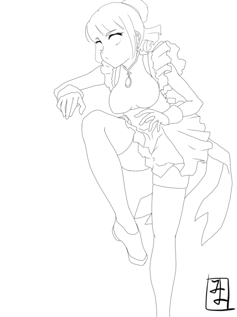 カンフーアクション　line art