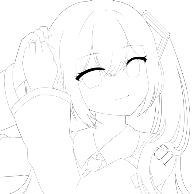 ミクの日　線画