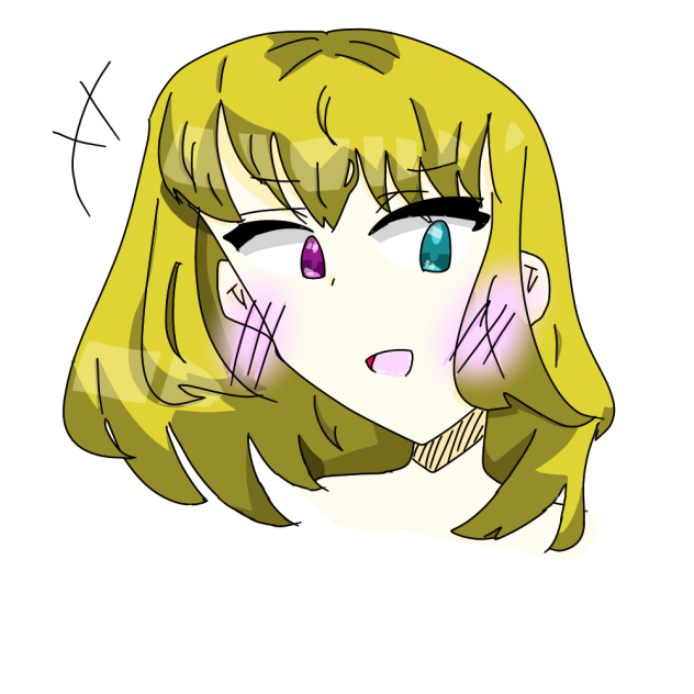 顔、髪色ぬり練習用 自分がやった