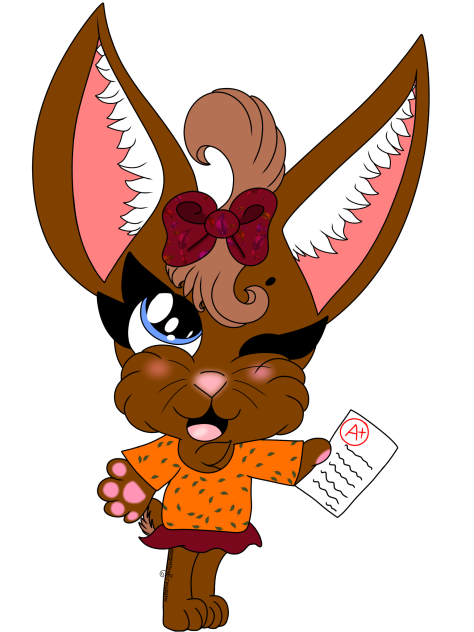 Brown Bunny With A+ Paper