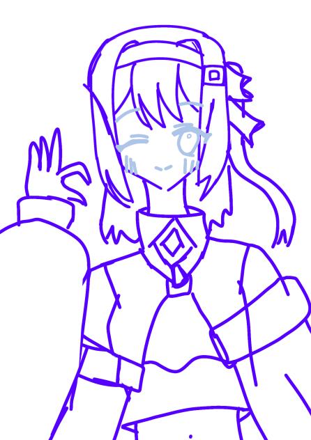 作画途中のユキさん