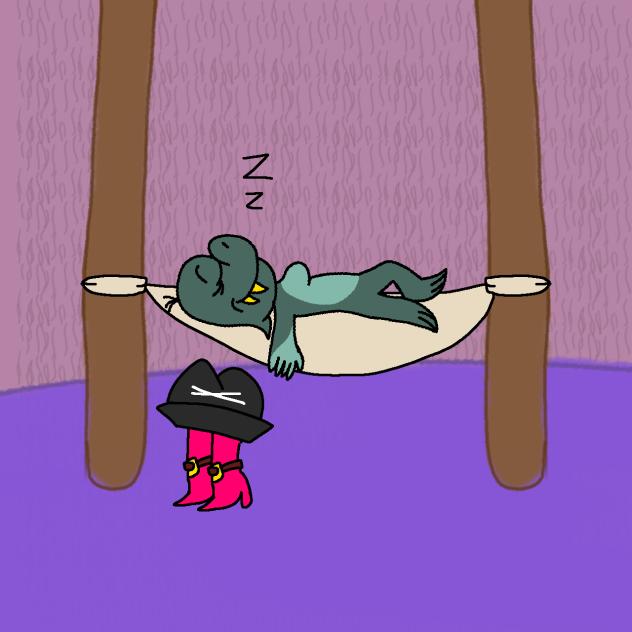 Lovie sleeping (In a Pirate Ship)
