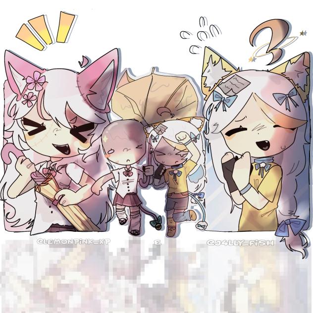 my oc emoji cat and oc my bestie💦