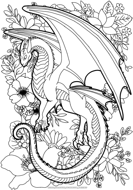 Dragon and Flowers