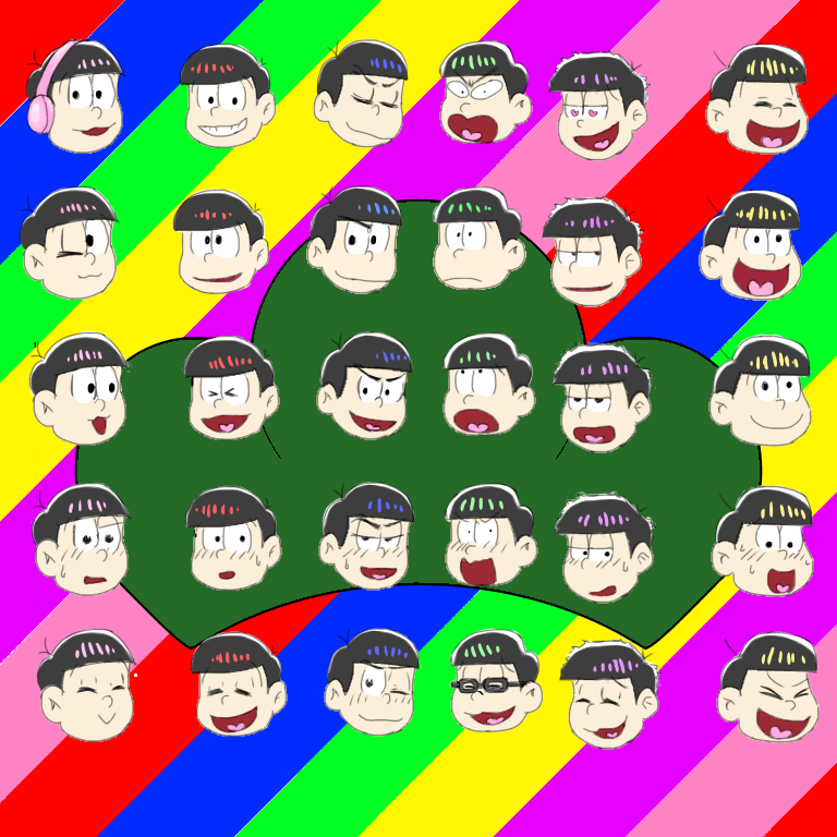 おそ松さん 表情パターン 練習絵です Ibispaint