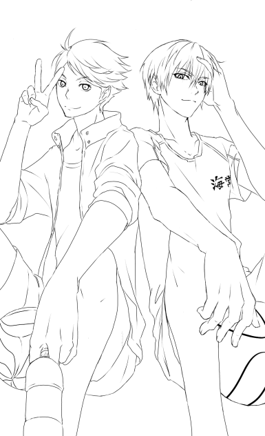 及川さん×黄瀬くん(線画)