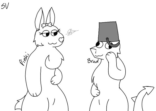 Sprunki- Brud and Pinki Lineart