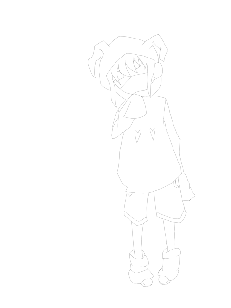 ミミッキュの擬人化　線画