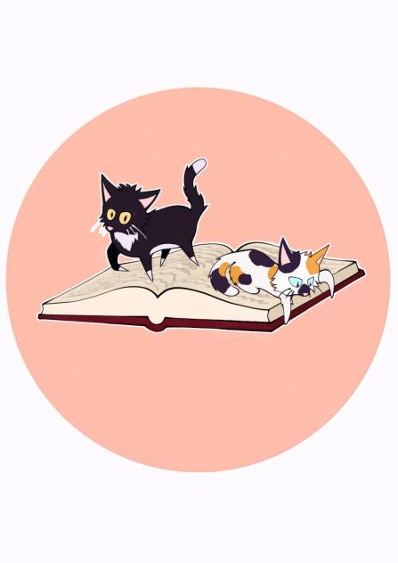 It's cats on a book