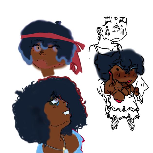 The colored Angie sketches!
