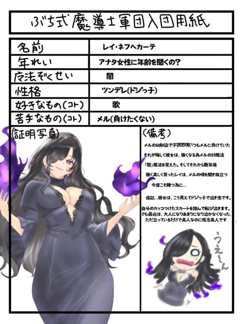 レイ・ネフヘカーテ入団用紙