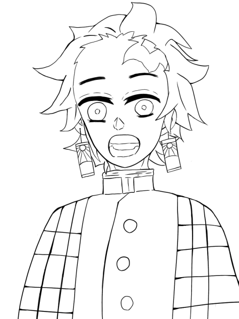 鬼滅の刃　竈門炭治郎(線画)