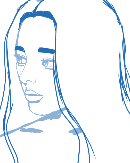 Semi-realistic portrait sketch