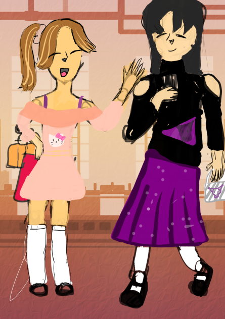 Hellokitty and Kuromi shopping