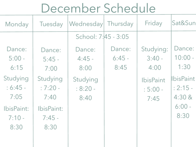 December Schedule