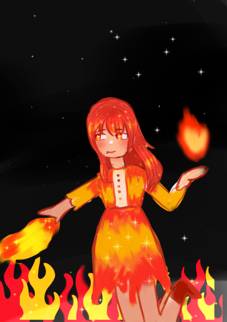 firegirl using her powers