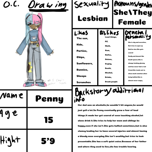 Penny’s oc sheet.