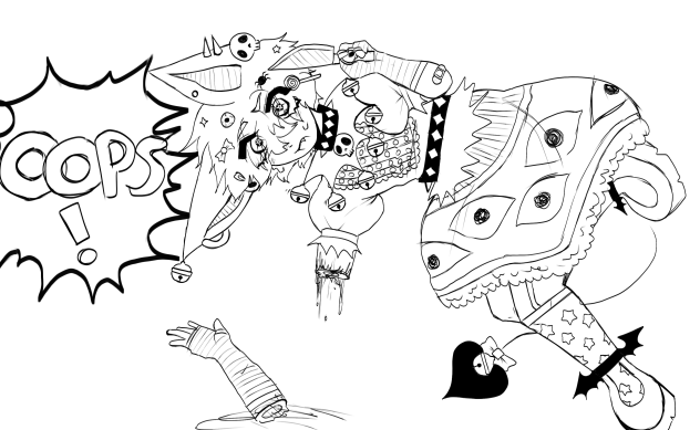 A spooky accident 🔪💥 -lineart