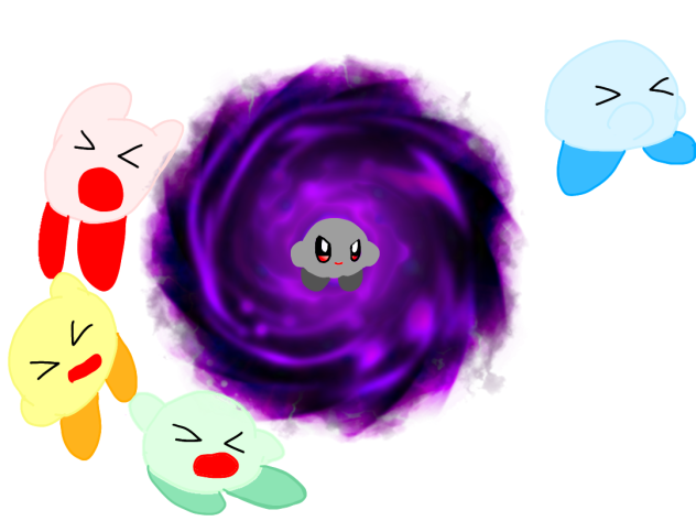 すいこまれるカービィたち