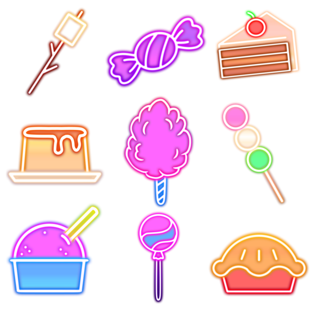 Sweets neon icons 2 b