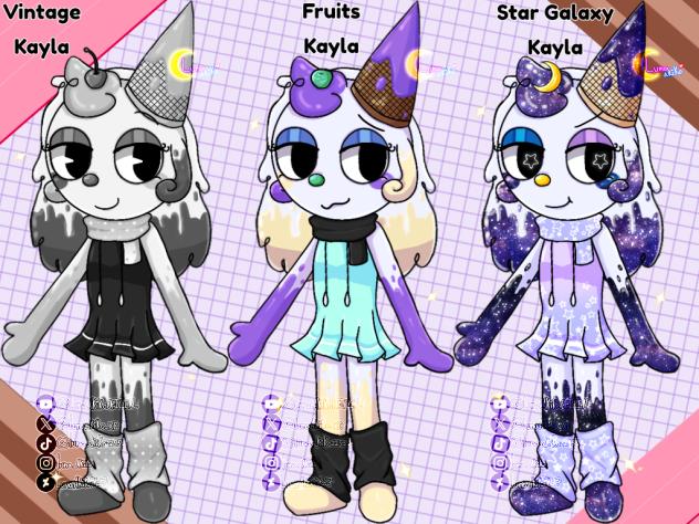 My OC's skins of Dandy's World (Kayla🍨)