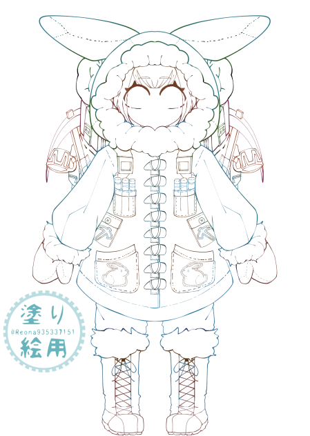 オリキャラ🐇🏔️⛏️塗り絵