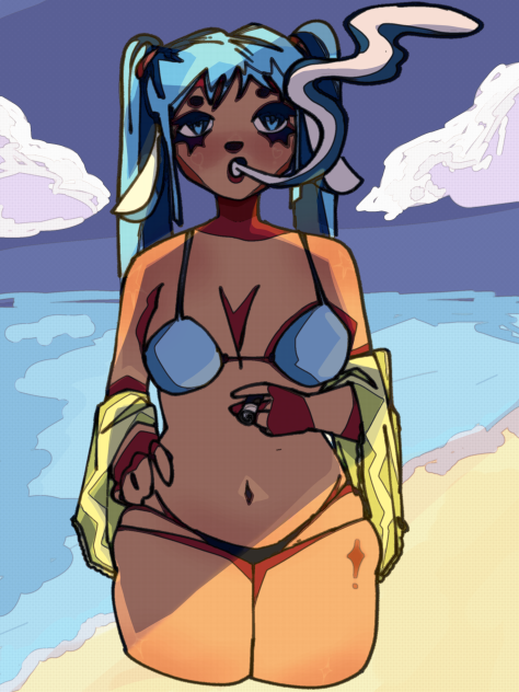 Hatsune Miku at the beach ⛱️🏖️