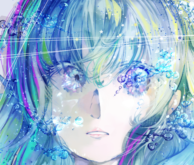 寒色系キラキラ女子
