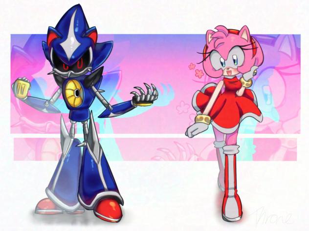 Adult Amy and Metal Sonic