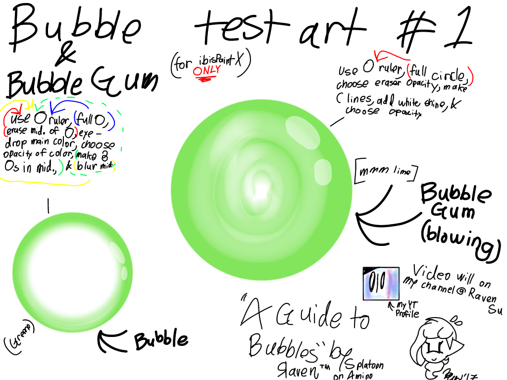 bubble and bubble blowing gum test - ibisPaint