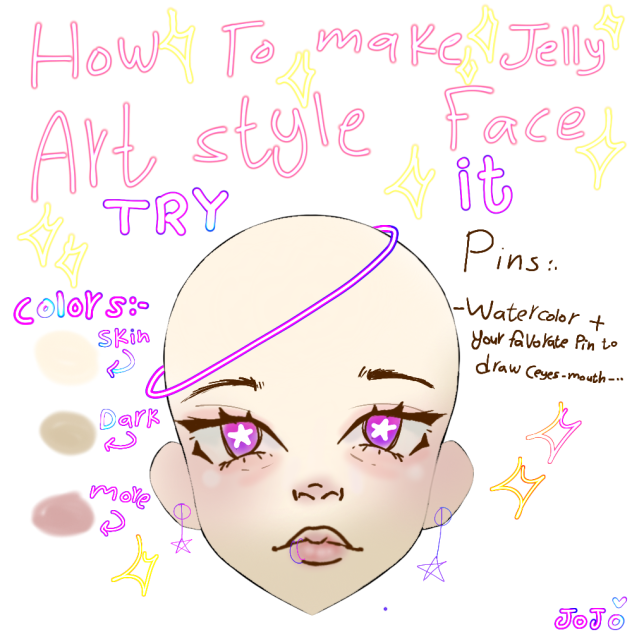 💗💗how to make jelly art style face💗💗JOJO