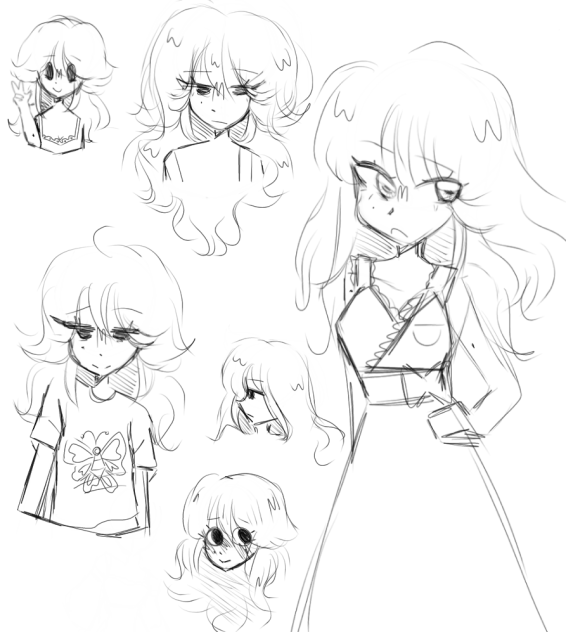 Silly sketches of myself bc why not