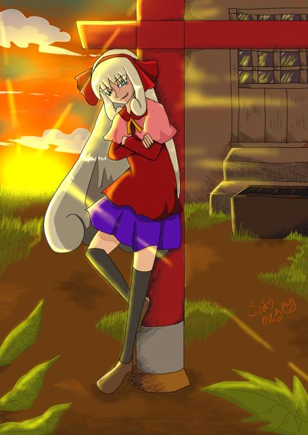 夕方の神社